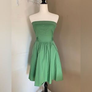 Strapless green dress